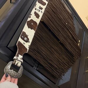 Idyllwind Cowhide and Dark Brown Fringe Belt